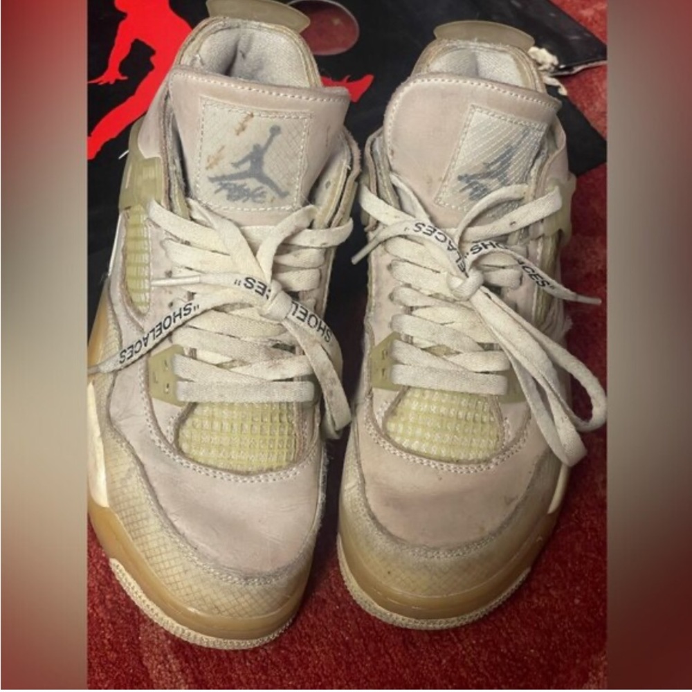 Nike Air Jordan 4 offwhite Cream Sneakers